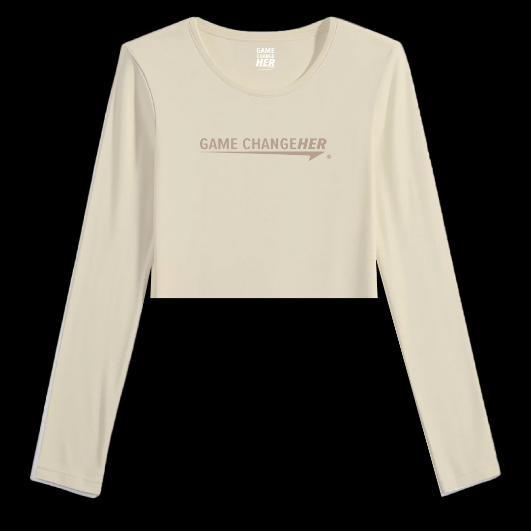 Game ChangeHer Beige Cropped Long Sleeve (Front)